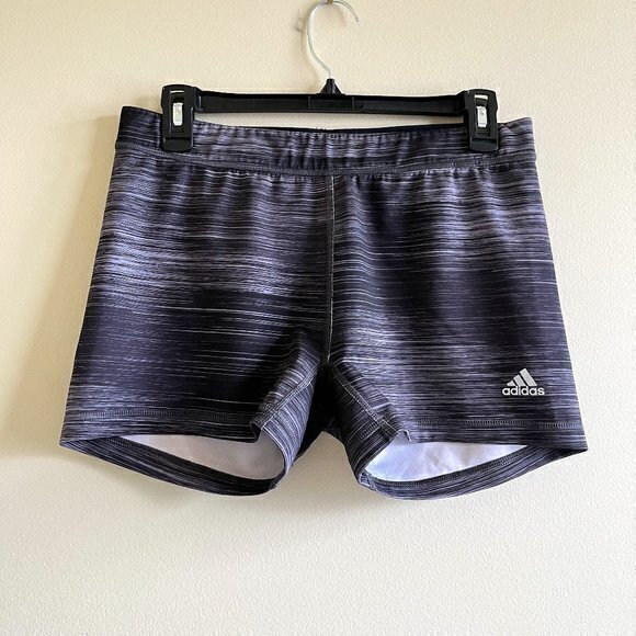 Adidas Climalite Shorts Tight Heather Gray Womens Size‎ L Yoga Running Athletic - Picture 1 of 6